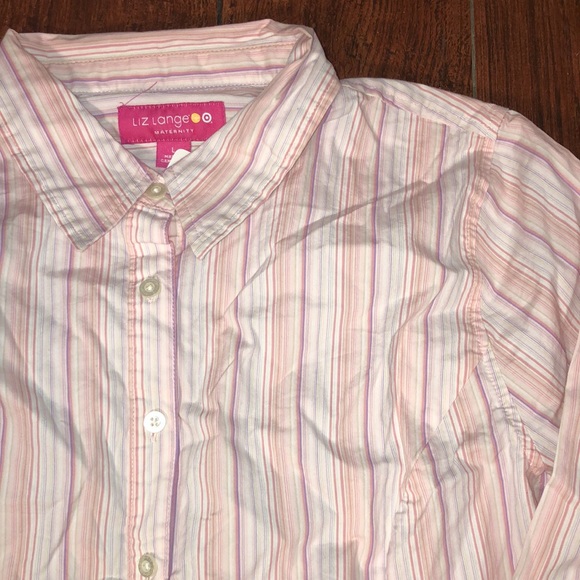 Liz Lange Maternity for Target Pink Buttondown Top - Picture 2 of 6